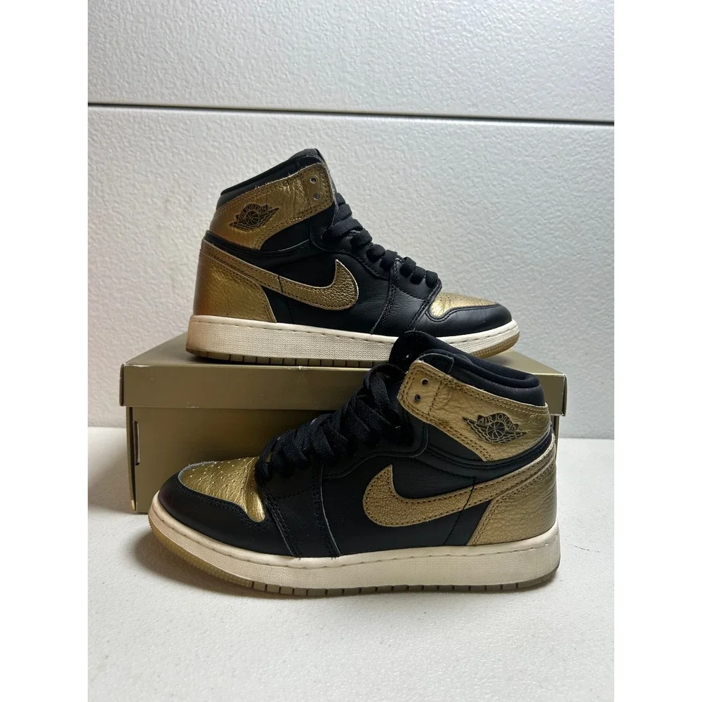 Air Jordan 1 Retro High OG GS Metallic Gold Black 6.5w (5y) #2745